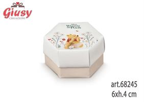 Scatola Esagono Fondo E Coperchio Con Divisore Linea Winnie The Pooh 6xh.4 Cm 10*200
