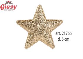 Set 4 Stelle Glitterate In Oro Con Adesivo D.6 Cm 6*432