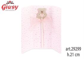 Matita Con Orsetto Con Cuore Rosa Con Busta H.21 Cm 36*144