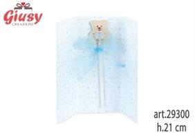 Matita Con Orsetto Con Cuore Azzurro Completa Di Busta H.21 Cm 6*144