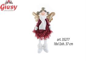 Bambolina  Natalizia In Stoffa 18x12xh.37 Cm 1*32