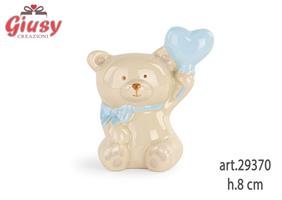 Orsetto Azzurro In Porcellana H.8 Cm 12*120
