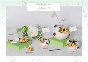 Porta Semi Medio Con Girasole In Ceramica Di Capodimonte D.10 Cm Completo Di Astuccio