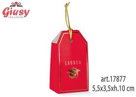 Tag Linea Graduation Laurea 5,5x3,5xh.10 Cm Con Stampa A Caldo 10*200