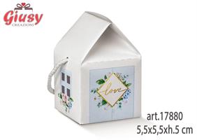 Casetta Con Cordino Linea Green 5,5x5,5xh.5 Cm Con Stampa A Caldo 10*200