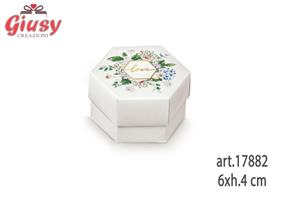 Scatola Esagonale Fondo E Coperchio Con Divisore Linea Green Con Stampa A Caldo 6xh.4 Cm 10*200