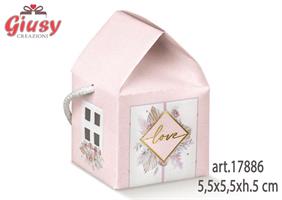 Casetta Con Cordino Linea Pampas 5,5x5,5xh.5 Cm Con Stampa A Caldo 10*200
