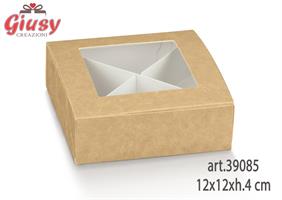Scatola Nature Con Finestra In Plastica Con Divisorio 12x12xh.4 Cm 10*200