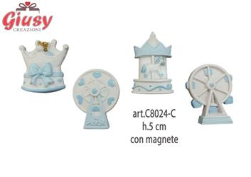 Serie Baby Azzurro In Resina Con Magnete 4 Soggetti Assortiti H.5 Cm 12*144