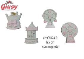 Serie Baby Rosa In Resina Con Magnete 4 Soggetti Assortiti H.5 Cm 12*144
