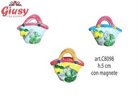 Borse Siciliane In Resina Con Magnete 3 Soggetti Assortiti H.5 Cm 12*144