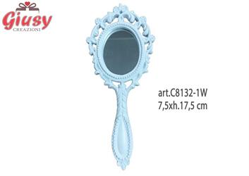 Specchio Grande In Resina Colore Bianco 7,5xh.17,5 Cm 12*144