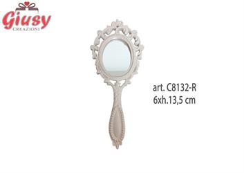 Specchio Medio In Resina Colore Rosa 6xh.13,5 Cm 12*144