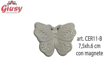 Farfalla In Porcellana Colore Bianco 7,5xh.6 Cm 12*144