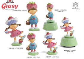 Bimbo Spiritoso Con Fragole In Resina H.18,7 Cm 2*24