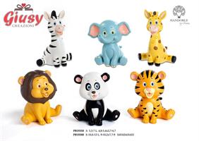Animaletti Giungla Spiritosi In Resina 6 Soggetti Assortiti H.7 Cm 12*144