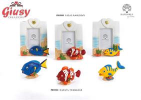 Portafoto Pesce Tropicale Spiritoso In Resina H.12,4 Cm 3 Soggetti Assortiti 3*60