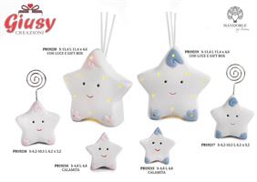 Diffondiprofumo Stellina Spiritosa Celeste In Porcellana Con Luce Led H.11,4 Cm Completa Di Scatola 2*36