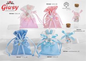 Sacchetto In Tessuto Con Orsetto Rosa In Porcellana H.14 Cm 60*360