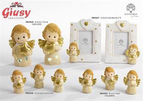 Angelo In Resina 2 Soggetti Assortiti Con Led H.11,5 Cm 2*48