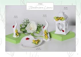 Corno Piccolo In Capodimonte 4xH.11 Cm Con Applicazione Limoni Completo Di Scatola