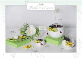 Foglia Porta Candela Con Limoni In Capodimonte 12 Cm Completa Di Candela E Scatolo