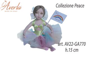 Bambola Della Pace Grande Seduta H.15 Cm In Porcellana Di Capodimonte Completa Di Astuccio Cilindro Collezione Peace