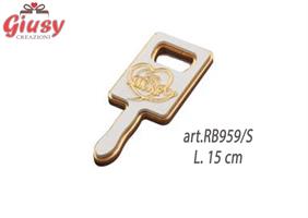 Cavatappi In Legno Con Decoro In Plexi Oro L.15 Cm Completo Di Astuccio 1*72