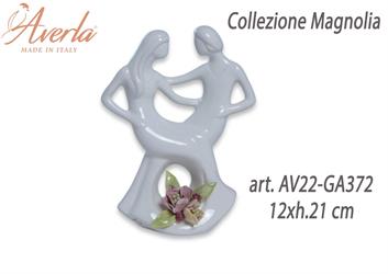 Coppia Sposi Alta In Ceramica Di Capodimonte 12xh.21 Cm Completo Di Astuccio Cilindro Collezione Magnolia