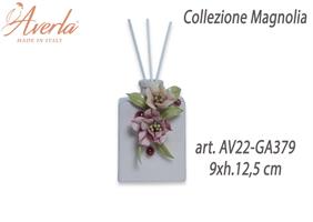 Profumatore Bottiglia In Ceramica Di Capodimonte 9xh.12,5 Cm Completo Di Astuccio Cilindro Collezione Magnolia
