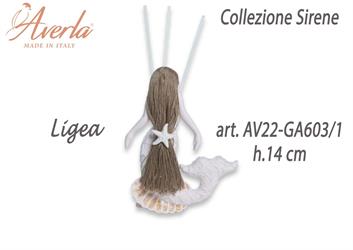 Sirenetta Con Vestito Rete Colore Bianco In Gesso Ceramizzato H.14 Cm Completa Di Astuccio Cilindro Collezione Sirene