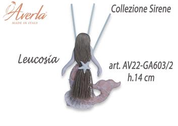 Sirenetta Con Vestito Rete Colore Nudo In Gesso Ceramizzato H.14 Cm Completa Di Astuccio Cilindro Collezione Sirene