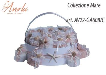 Cesto Rotondo Con 20 Cilindri Colori Assortiti Collezione Mare