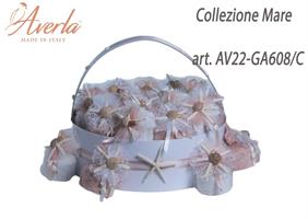 Cesto Rotondo Con 20 Cilindri Colori Assortiti Collezione Mare