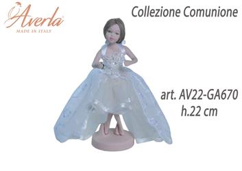 Bimba Comunione In Porcellana Di Capodimonte Con Vestito Bianco E Tulle Avorio H.22 Cm Completa Di Astuccio Cilindro Collezione Comunione