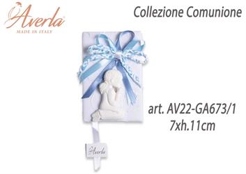 Vangelo Azzurro Polvere Con Gessetto Bimba Comunione 7xh.11 Cm Completo Di Astuccio Cilindro Collezione Comunione