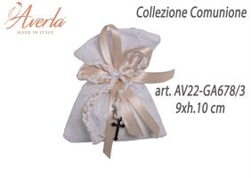 Sacchetto Panna Con Crocetta 9xh.10 Cm Collezione Comunione Bimba