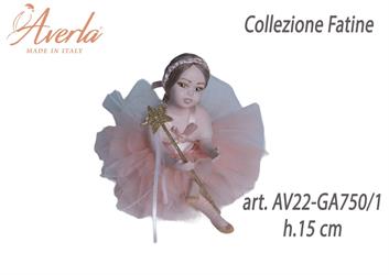 Fatina Grande Seduta Salmone H.15 Cm In Porcellana Di Capodimonte Collezione Fatine Completa Di Astuccio Cilindro