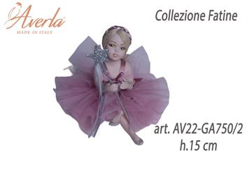Fatina Grande Seduta Rosa Antico H.15 Cm In Porcellana Di Capodimonte Collezione Fatine Completa Di Astuccio Cilindro