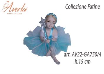Fatina Grande Seduta Turchese H.15 Cm In Porcellana Di Capodimonte Collezione Fatine Completa Di Astuccio Cilindro