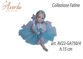 Fatina Grande Seduta Turchese H.15 Cm In Porcellana Di Capodimonte Collezione Fatine Completa Di Astuccio Cilindro