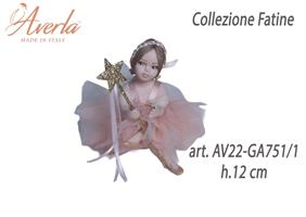 Fatina Media Seduta Salmone H.12 Cm In Porcellana Di Capodimonte Collezione Fatine Completa Di Astuccio Cilindro