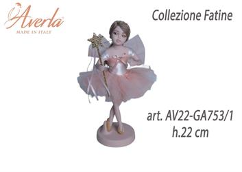 Fatina In Piedi Media Salmone H.22 Cm In Porcellana Di Capodimonte Collezione Fatine Completa Di Astuccio Cilindro