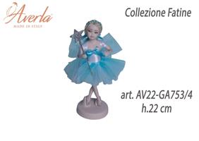 Fatina In Piedi Media Turchese H.22 Cm In Porcellana Di Capodimonte Collezione Fatine Completa Di Astuccio Cilindro