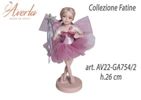 Fatina In Piedi Alta Rosa Antico H.26 Cm In Porcellana Di Capodimonte Collezione Fatine Completa Di Astuccio Cilindro
