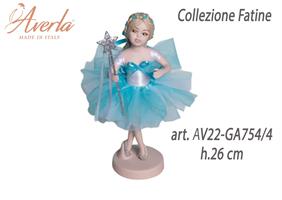 Fatina In Piedi Alta Turchese H.26 Cm In Porcellana Di Capodimonte Collezione Fatine Completa Di Astuccio Cilindro