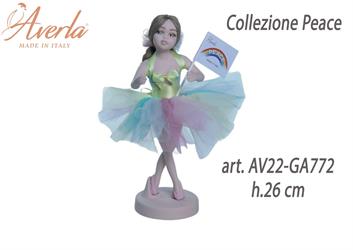 Bambola Della Pace In Piedi Alta H.26 Cm In Porcellana Di Capodimonte Completa Di Astuccio Cilindro Collezione Peace