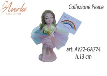 Bambola Della Pace In Piedi Piccola H.13 Cm In Porcellana Di Capodimonte Completa Di Astuccio Cilindro Collezione Peace