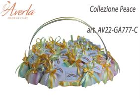 Cesto Ovale Con 30 Sacchetti Della Pace 5 Colori Assortiti Collezione Peace