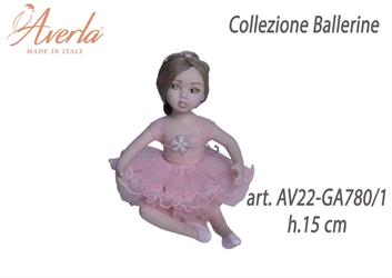 Ballerina Grande Seduta Rosa Baby In Porcellana Di Capodimonte H.15 Cm Collezione Ballerine Completa Di Astuccio Cilindro
